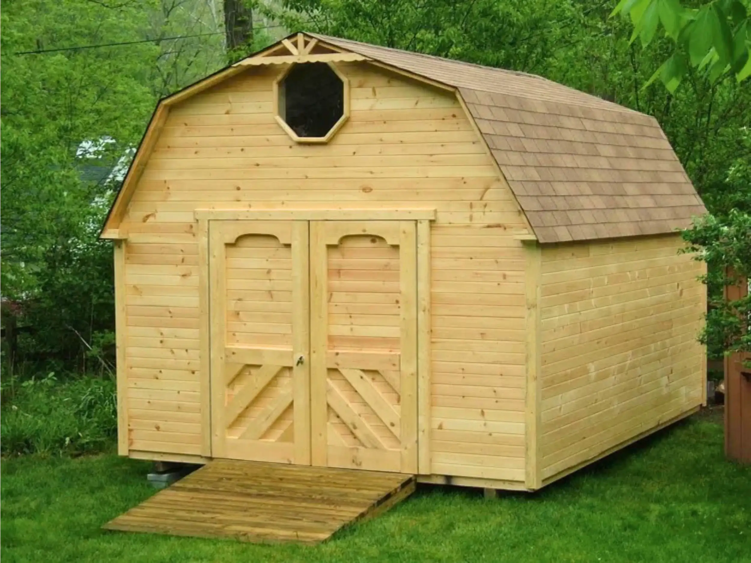 A finished Meyers Lake Storage building
